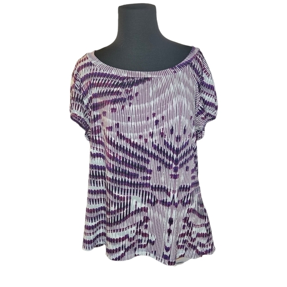 Short Femme Worthington - Imprimé Cercles Violet Et Noir - Taille L - Occasion Très Bon état